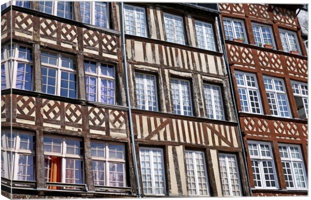 Medieval house fronts, Rennes  Canvas Print by Paul Boizot