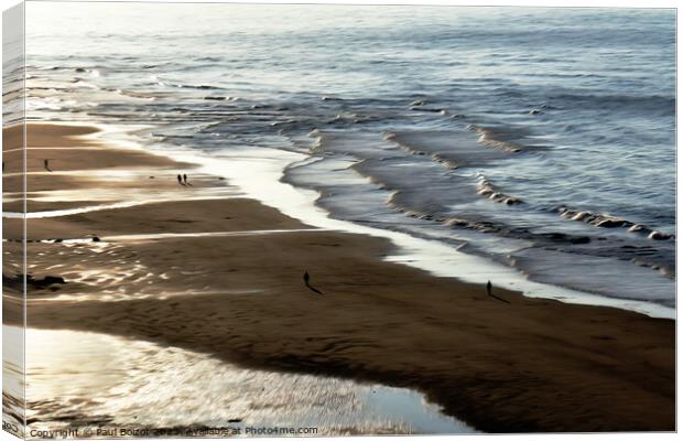 Bright evening beach, Whitby 2, dreamy edit Canvas Print by Paul Boizot