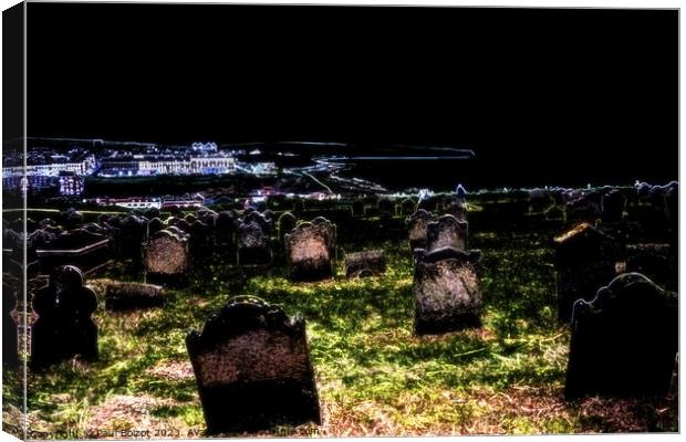 St. Mary’s churchyard view, Whitby, neon effect Canvas Print by Paul Boizot