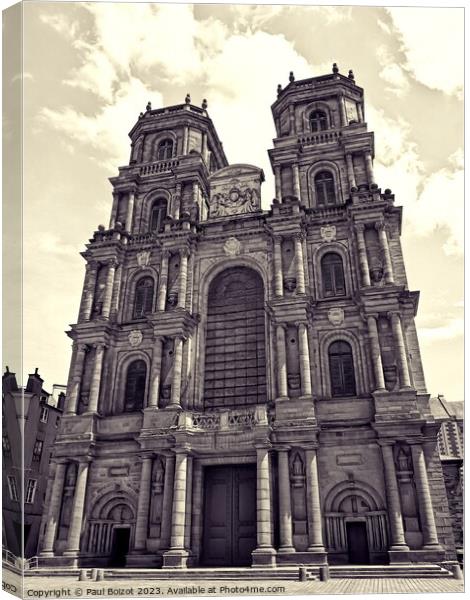 Rennes cathedral, desaturated Canvas Print by Paul Boizot