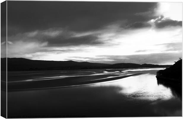 Dwyryd estuary, winter afternoon, mono infrared Canvas Print by Paul Boizot