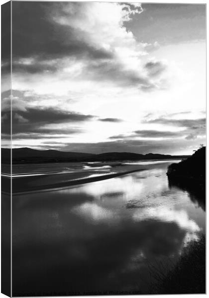 Cloud reflections, Portmeirion 2, mono infrared Canvas Print by Paul Boizot