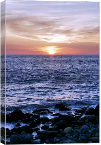 Sunset at Choklaka beach, Patmos 1 Canvas Print by Paul Boizot