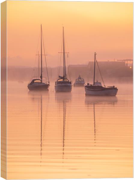 Misty Reflections, Wells-next-the-sea  Canvas Print by Bryn Ditheridge
