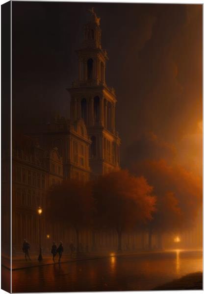 The Great Fire Canvas Print by Victor Nogueira