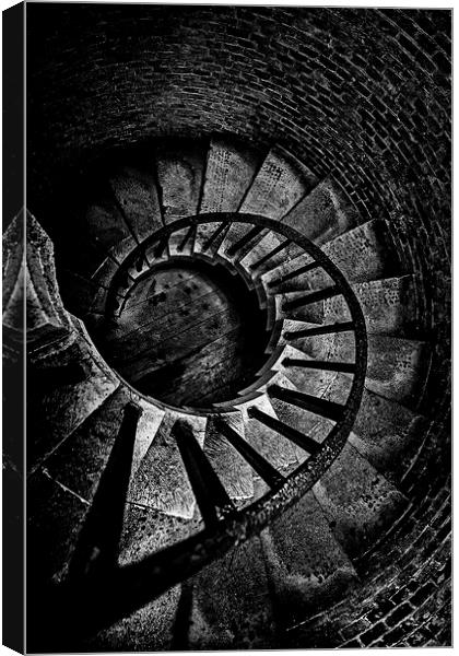Stairs 2 Hurst Castle Canvas Print by Alan Humphries