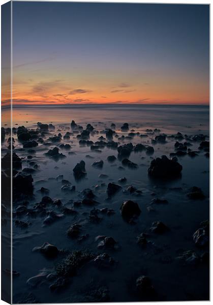 East Runton After Dark Canvas Print by Simon Gladwin