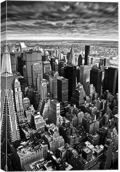 View from the Empire State Building in Black and W Canvas Print by Simon Gladwin