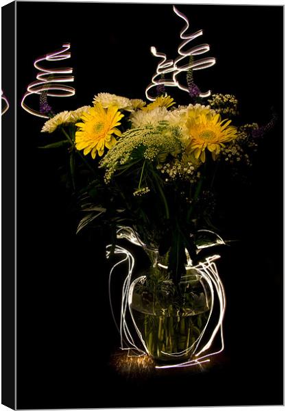 Electric Blooms Canvas Print by Simon Gladwin