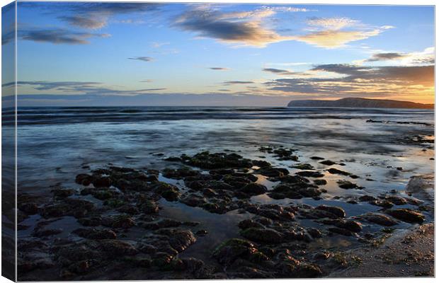 Low Tide at Brook Chine Canvas Print by Simon Gladwin