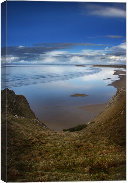 Rhossili Bay, Gower Peninsula,Wales Canvas Print by Simon Gladwin