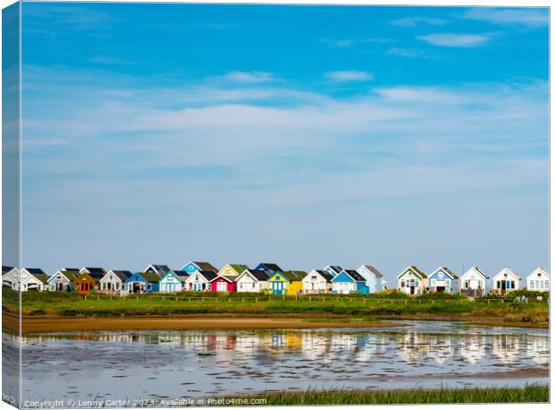 Beach Huts Canvas Print by Lenny Carter
