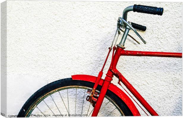 Red bicycle Canvas Print by Mark Phillips
