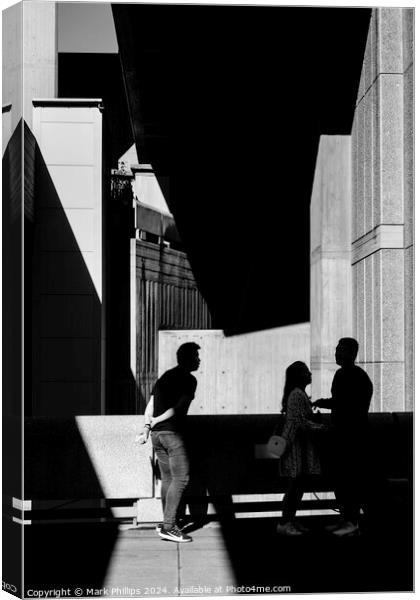 Shadows with three figures Canvas Print by Mark Phillips