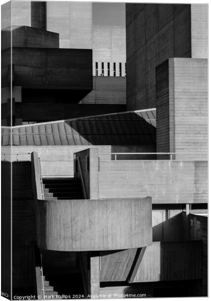 Brutalism  (National Theatre #1) Canvas Print by Mark Phillips