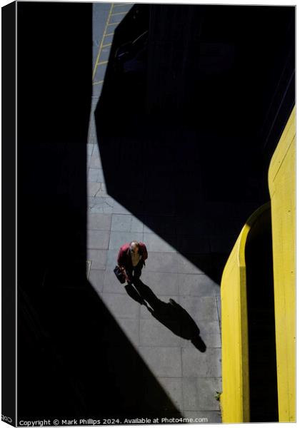 Figure and shadow Canvas Print by Mark Phillips