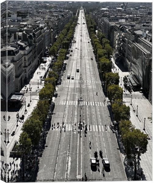 The Champs Elysees Paris Canvas Print by Christopher Marchant