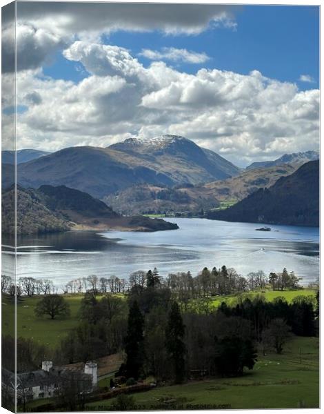 A view down lake Ullswater in the Lake District  Canvas Print by Christopher Marchant