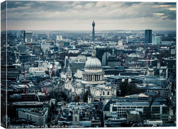 London's Skyline: St Paul's Cathedral and BT Tower Canvas Print by Bailey Cooper