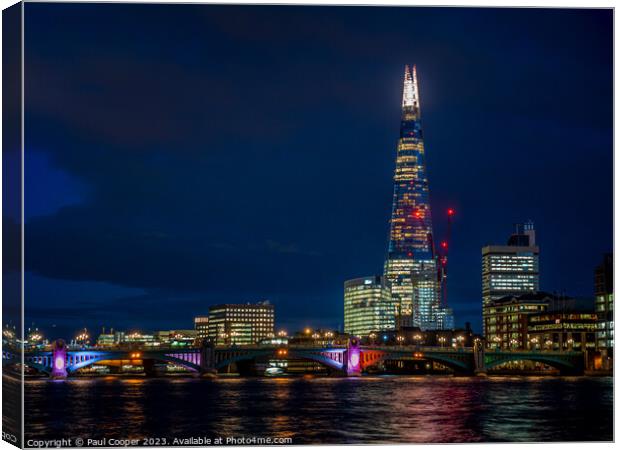 The Shard at night, London Canvas Print by Bailey Cooper