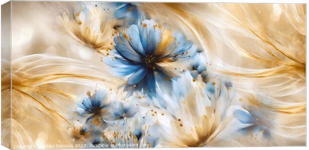 Gold and blue Canvas Print by Jitka Saniova
