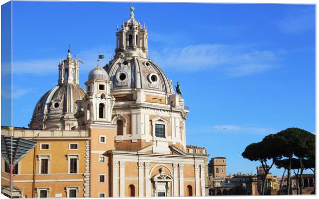 Church Santa Maria di Loreto at Trajan Forum in Rome, Italy. Canvas Print by Virginija Vaidakaviciene