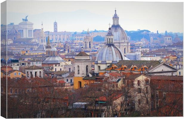 Panorama of the old town from the roof of the castle, Rome, Italy Canvas Print by Virginija Vaidakaviciene