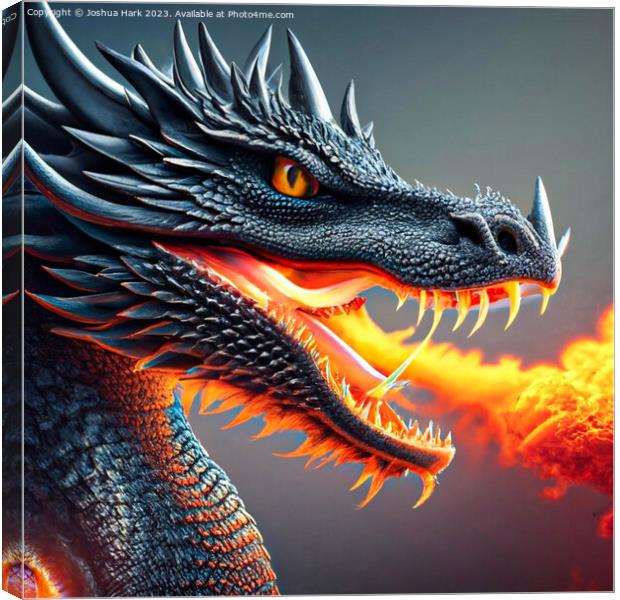 Fire Breathing Dragon  Canvas Print by Joshua Hark