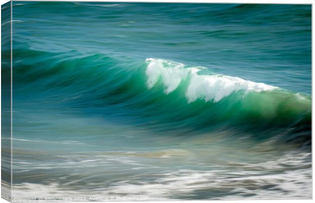 Abstract view of waves in motion in Cornwall Canvas Print by Ambrosini V