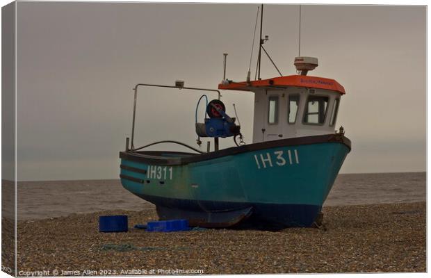 Old Fishing Boat At Aldeburgh  Canvas Print by James Allen