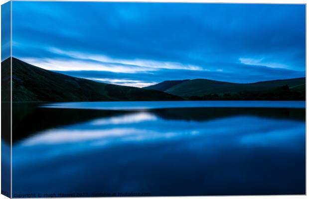 Dawn light at Glenbuck Loch in Ayrshire, Scotland. Canvas Print by Hugh Maxwell