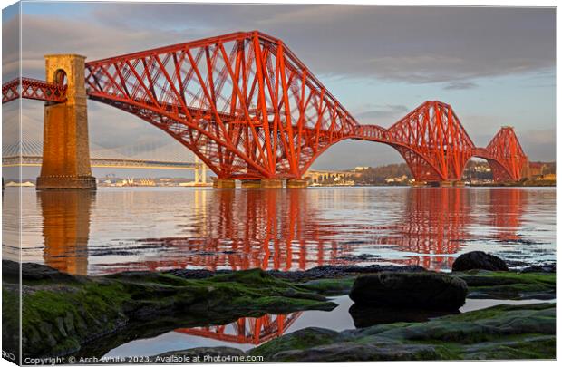 Forth Rail Bridge, South Queensferry, Scotland, UK Canvas Print by Arch White