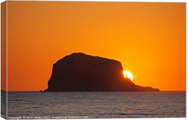  Bass Rock, sunrise, North Berwick, East Lothian,  Canvas Print by Arch White