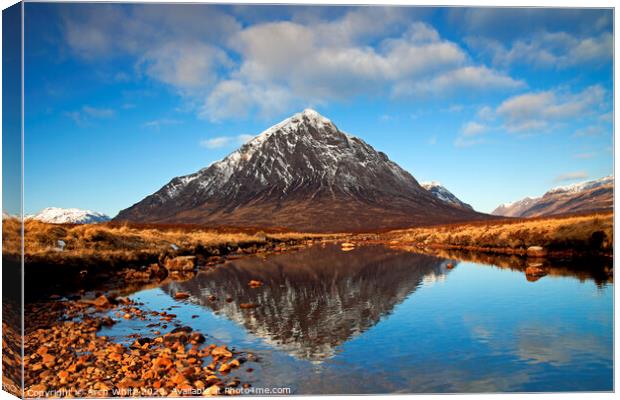 Buachaille Etive Mor and River Etive, Lochaber, Sc Canvas Print by Arch White