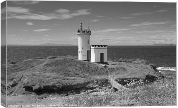 Elie Ness lighthouse, Fife, East Neuk, Scotland, U Canvas Print by Arch White