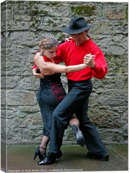 Willie and Gala Tango Folk Tango dancers from Arge Canvas Print by Arch White