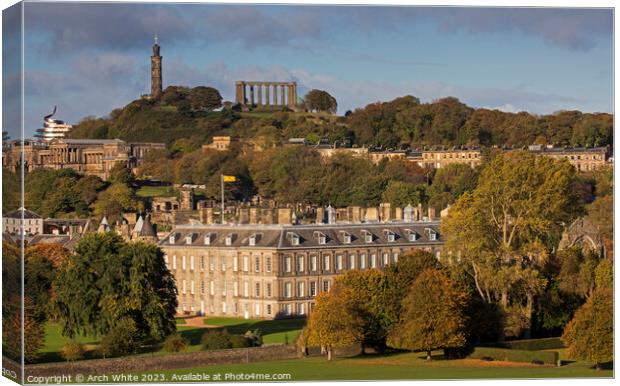 Edinburgh architecture viewed from Holyrood Park, Scotland, UK Canvas Print by Arch White