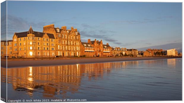  Portobello beach, sunrise, Edinburgh, Scotland, Canvas Print by Arch White