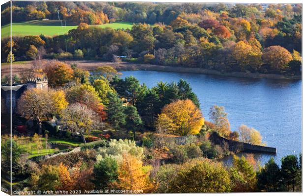 Autumn view of Duddingston Loch and Bawsinch wildl Canvas Print by Arch White