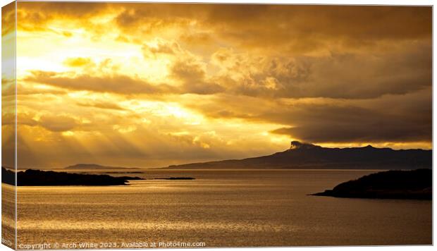 Traigh Bay, by Arisaig, with Isle of Eigg in background dominate Canvas Print by Arch White
