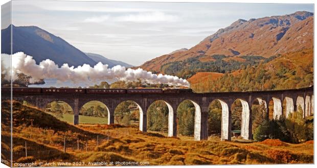Jacobite Steam Train; Glenfinnan Viaduct; Lochaber Canvas Print by Arch White