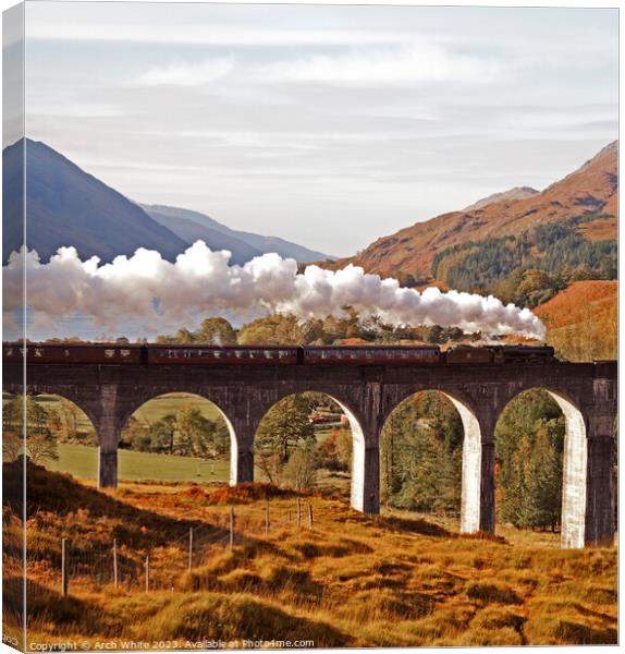 Jacobite Steam Train; Glenfinnan Viaduct; Lochaber Canvas Print by Arch White