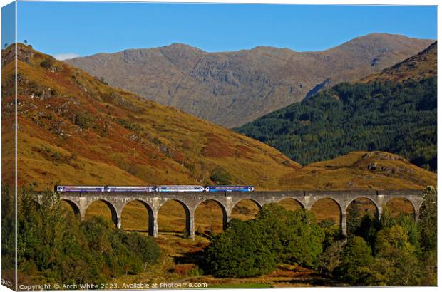  First Scotrail Diesel, Glenfinnan Viaduct, Lochab Canvas Print by Arch White