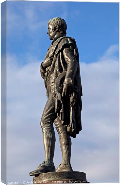 Robert (Rabbie) Burns statute, Leith, Edinburgh Canvas Print by Arch White