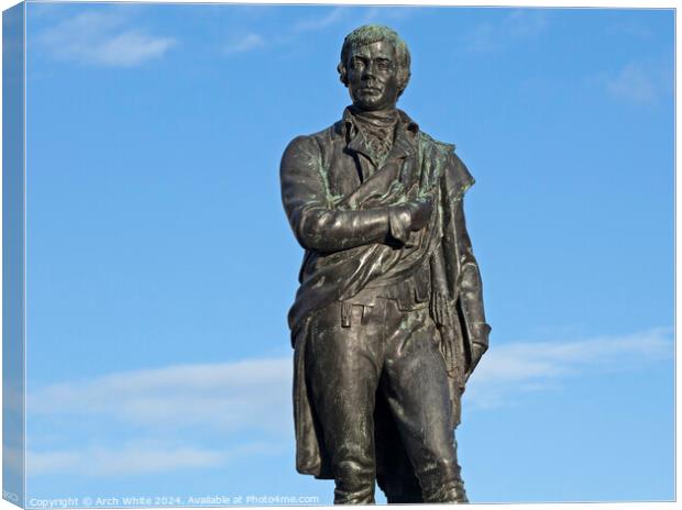 Robert (Rabbie) Burns statute, Leith, Edinburgh Canvas Print by Arch White