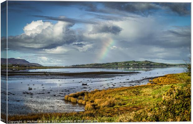 The Isle of Doagh, from Drimdoo, County Donegal. Canvas Print by Michael Mc Elroy