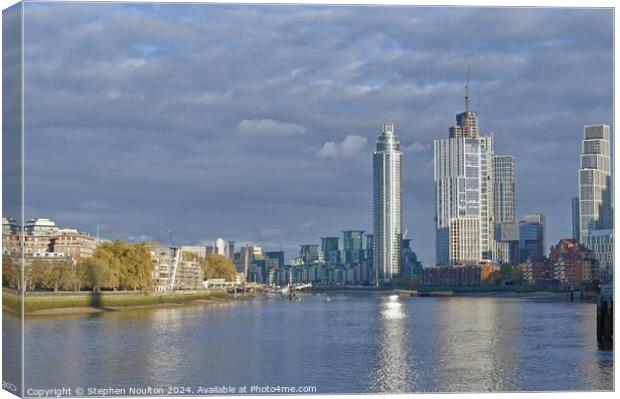 Vauxhall Battersea River Thames Canvas Print by Stephen Noulton