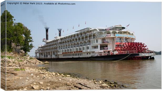 The riverboat American Queen Canvas Print by Peter Park