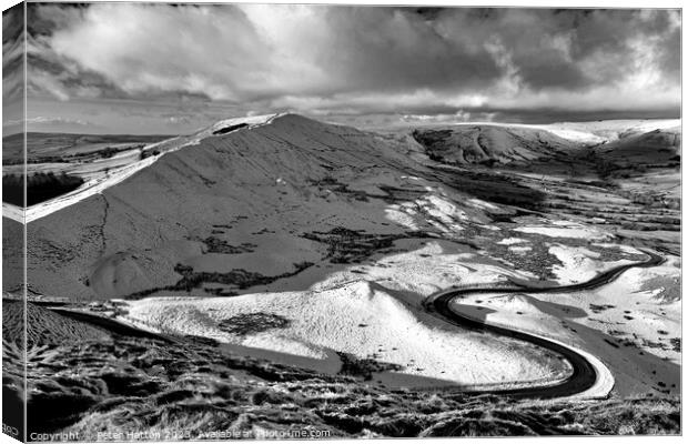 Rushup Edge in Winter Canvas Print by Peter Hatton