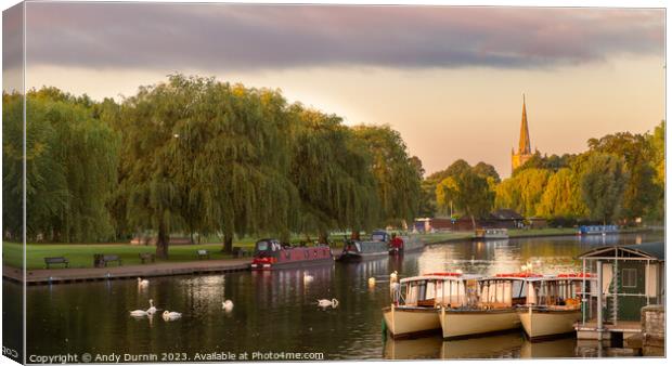 Stratford Upon Avon and River Avon Canvas Print by Andy Durnin